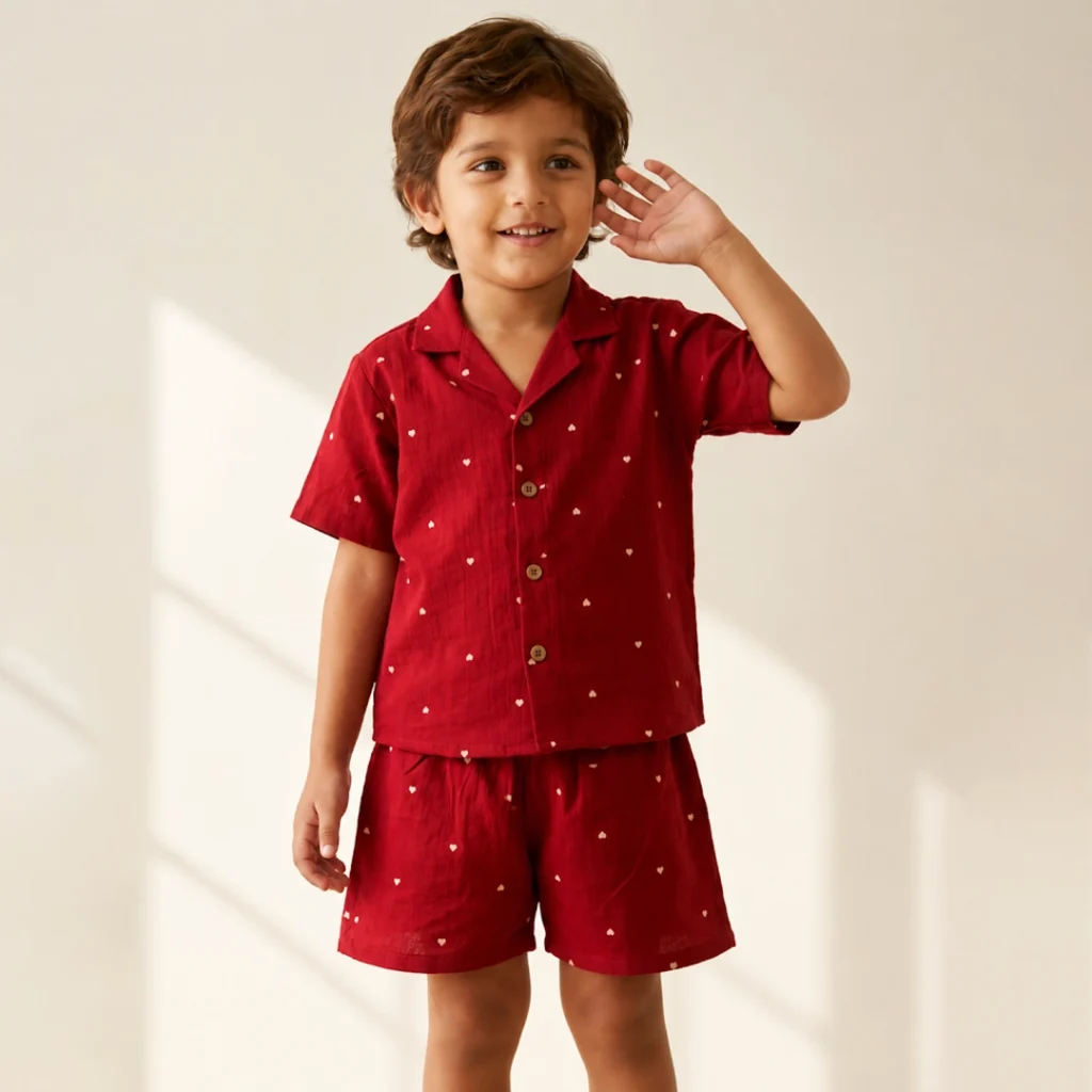 Cherry Hearts Muslin Set