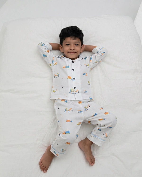 Little Builder Muslin Pajama Set