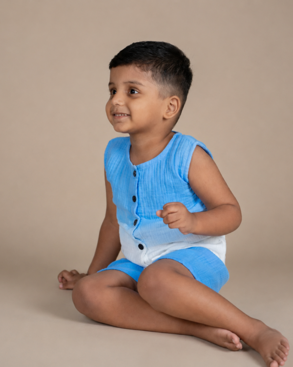 Ocean Dip-Dye Vest & Shorts Set