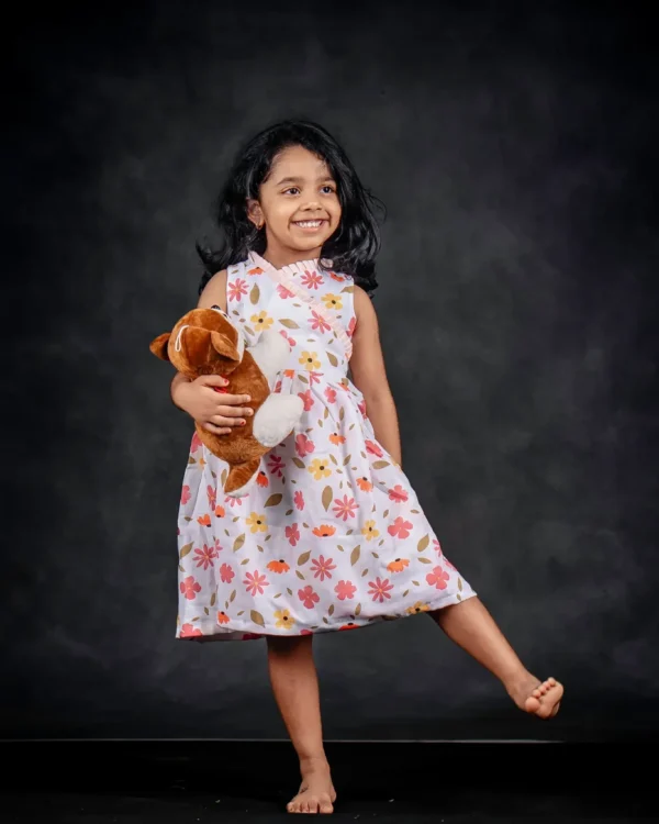 Retro Bloom Crossover Dress