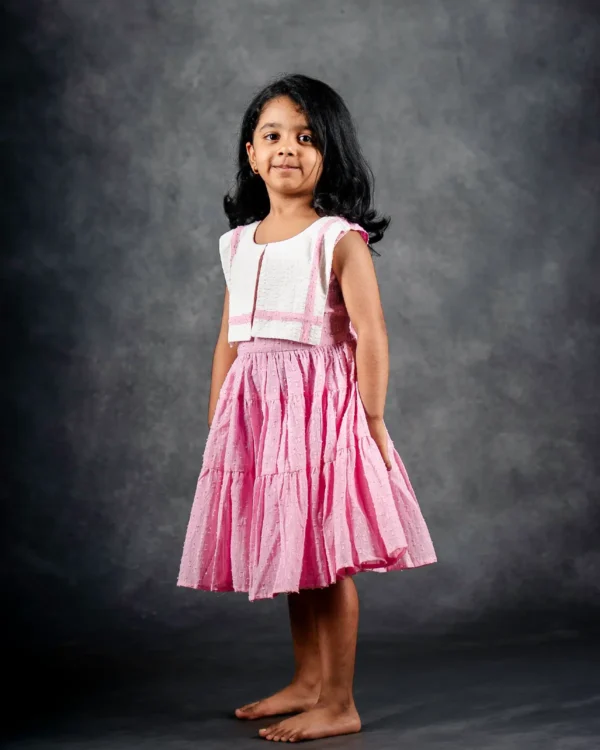 Rose Lurex Tiered Dress