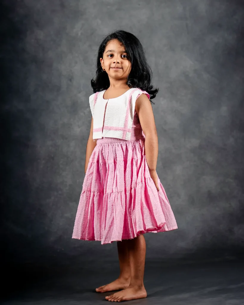 Rose Lurex Tiered Dress