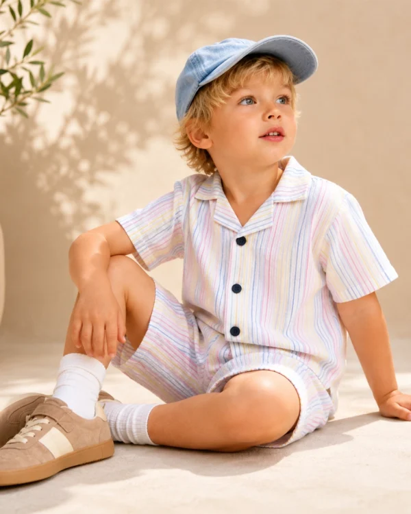 Cotton Candy Stripe Shirt Set