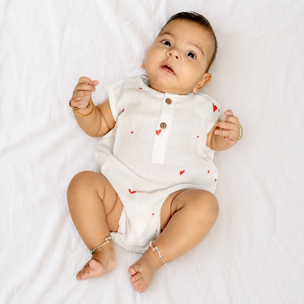 Tiny Hearts Muslin Onesie