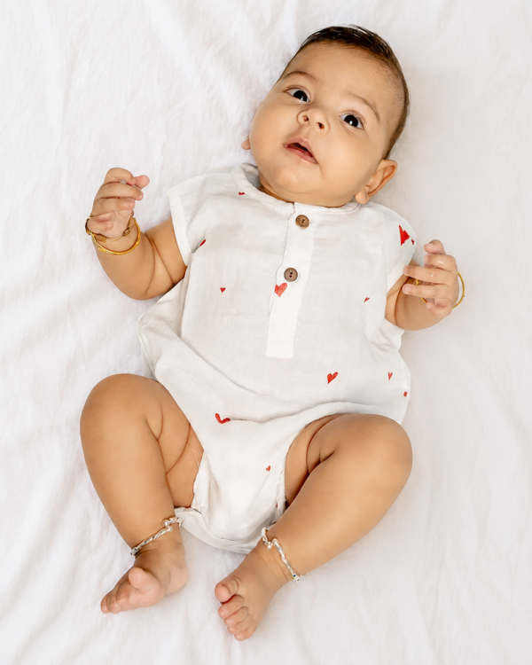 Tiny Hearts Muslin Onesie