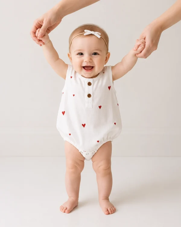 Tiny Hearts Muslin Onesie